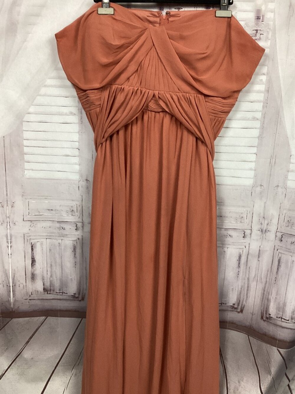 Birdie Grey Chiffon Rust Convertible Bridesmaid Dress 3X